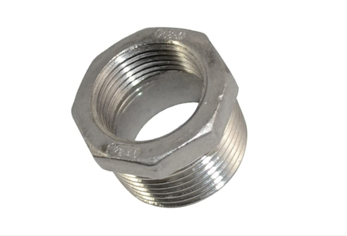 Réducteur de filetage 1” mâle à 3/4” femelle, idéal pour installer une anode Corro-Protec sur un chauffe-eau avec port 1”.