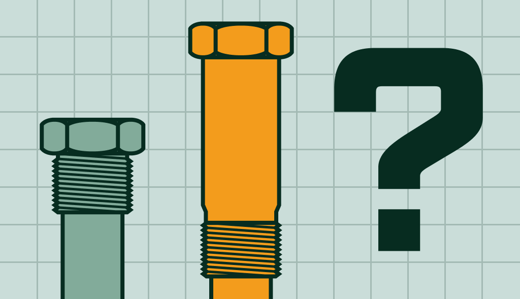 Two anode rods of different sizes beside a question mark, symbolizing the question ‘What is an anode?